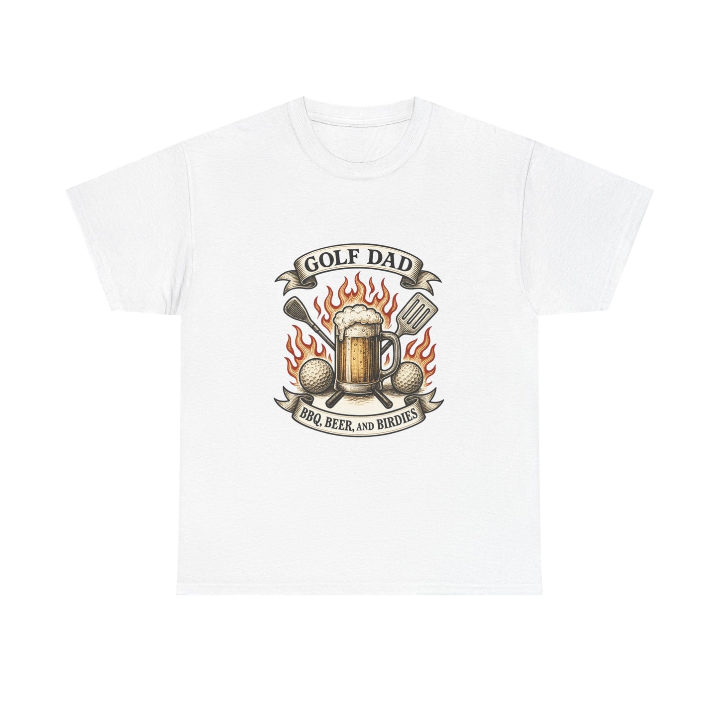 Vintage Golf Dad BBQ & Beer Badge T-Shirt