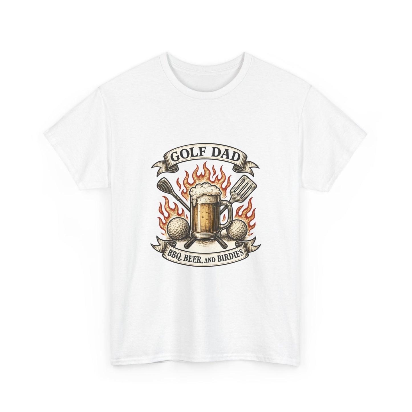 Vintage Golf Dad BBQ & Beer Badge T-Shirt
