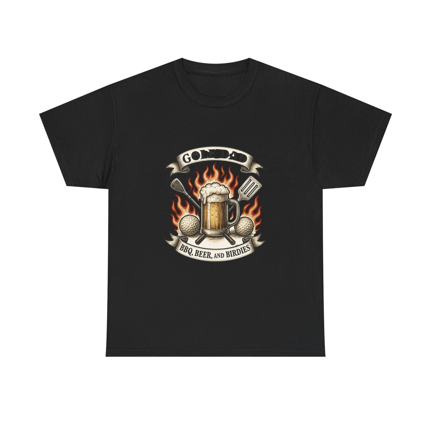 Vintage Golf Dad BBQ & Beer Badge T-Shirt
