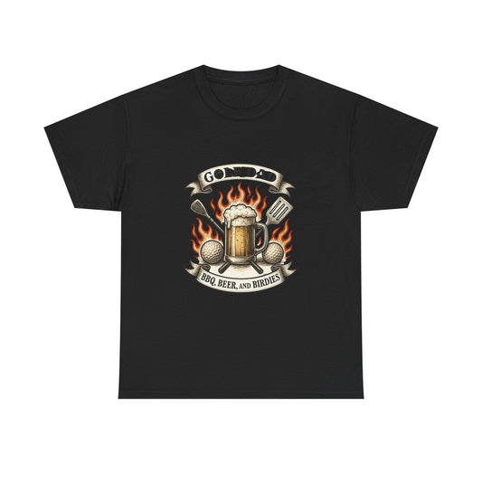 Vintage Golf Dad BBQ & Beer Badge T-Shirt