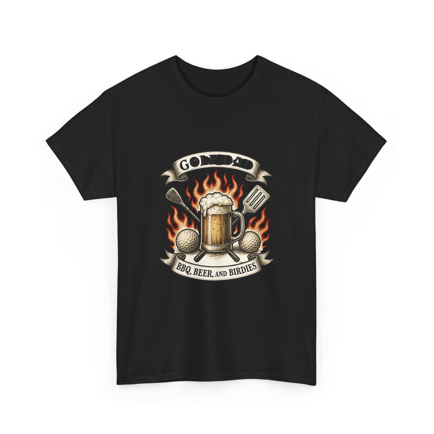 Vintage Golf Dad BBQ & Beer Badge T-Shirt